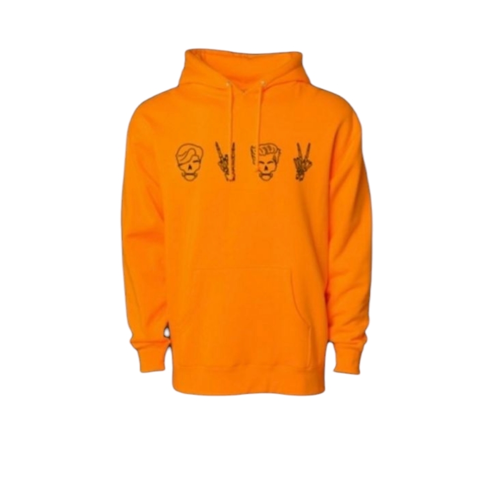 Dolan Twins Size L Orange Halloween Hoodie Pullover Limited Edition Poly/ Cotton